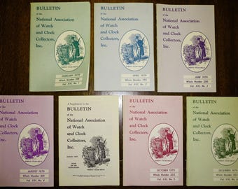 NAWCC Bulletin 1979 Full Year (6 issues + supplement) ~ National Watch and Clock Collectors ~ Horology