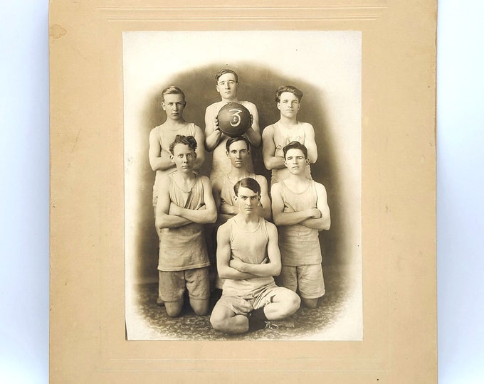 Antique photograph of Jamestown College/Academy basketball team, North Dakota circa 1915 ~ Thomas Exter Kuiper