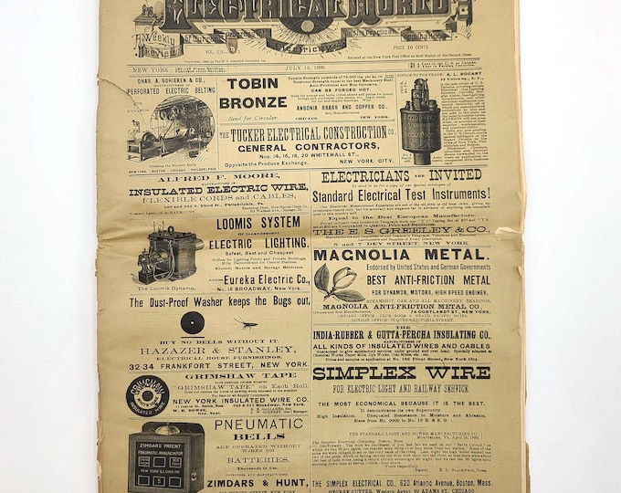 The Electrical World: A Weekly Review of Current Progress in Electricity and its Practical Applications 1889 Thomas Commerford Martin