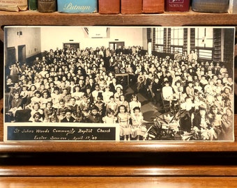 Photograph St. Johns Woods Community Baptist Church 1949 Portland, Oregon St. Johns Neighborhood ~ Easter Service ~ Vintage