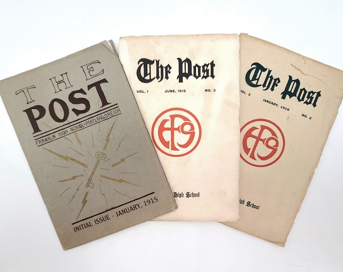 The Post (Franklin High School, Portland, Oregon) set of 3 issues 1915-1916 Multnomah County