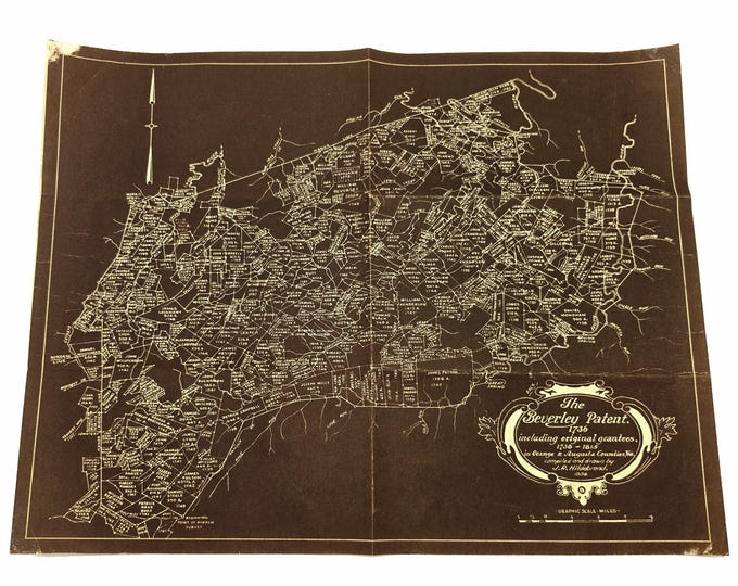 1736 Beverley Patent map, Virginia, showing original grantees 1738-1815 in Orange County & Augusta County ~ Genealogy ~ Property/Land Owners