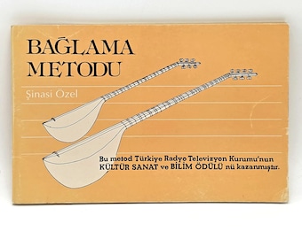 Saz Baglama Metodu method instruction 1975 Sinasi Ozel Turkish folk songs/makams ~ Middle Eastern stringed instrument