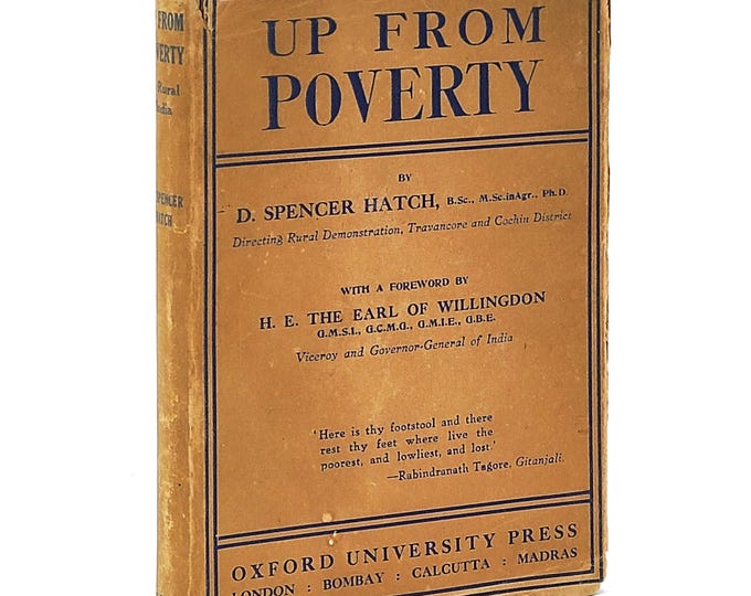 Up From Poverty in Rural India 1932 Duane Spencer Hatch SIGNED First Edition ~ Rural Reconstruction & Social Conditions ~ Sociology