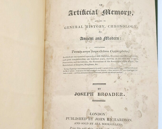 A New System of Artificial Memory 1827 Joseph Broader ~ Mnemonics