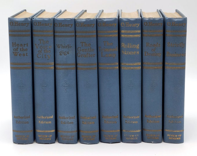 Set of 8 Volumes by O. Henry ca. 1908 Authorized Edition Doubleday Doran & Co.