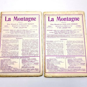 La Montagne Revue Mensuelle du Club Alpin Francais Band XXIV 1928 (Nummern 208 - 215) Lot von 8 Ausgaben