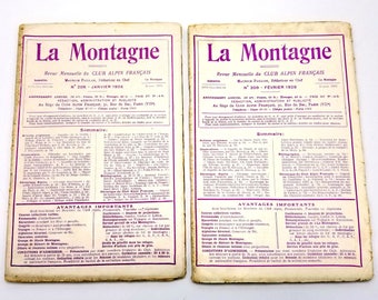 La Montagne Revue Mensuelle du Club Alpin Francais Volume XXIV 1928 (Numbers 208 - 215) Lot of 8 Issues