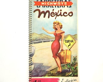 Carreteras / Highways Mexico 1956 Scarce vintage travel maps/tourist hotel guide