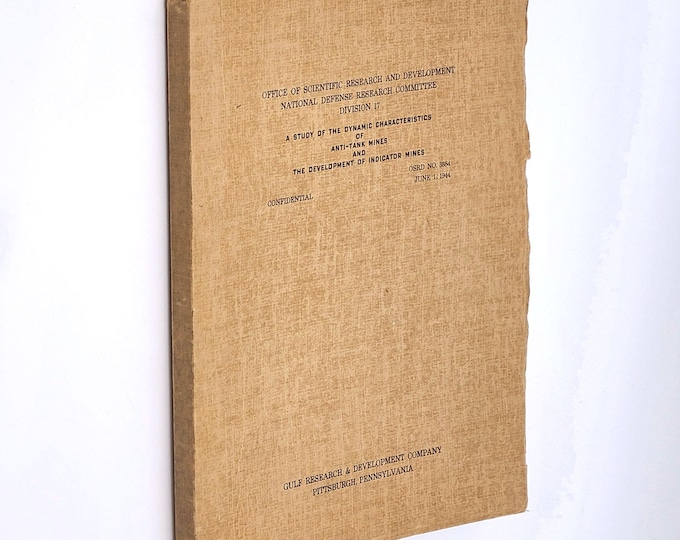 Study of the Dynamic Characteristics of Anti-Tank Mines 1944 German Teller Mines ~Indicator mines ~land mines ~World War II wartime research