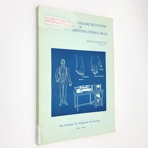 May include: A blue book cover with the title "Diagnose the Functions of Corresponding Internal Organs" by Hiroshi Motoyama (Ph.D.). The book cover also features a diagram of a human body with lines connecting to different organs.
