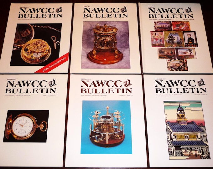 1997 Full Year NAWCC Bulletin of the National Association of Watch and Clock Collectors ~ 6 issues ~ Horology