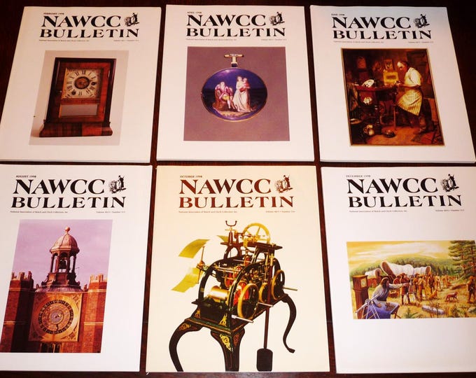 1998 Full Year NAWCC Bulletin of the National Association of Watch and Clock Collectors ~ 6 issues ~ Horology