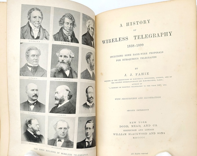 The History of Wireless Telegraphy 1838-1899 by J.J. Fahie 1900 Thomas Edison's Assistant's Copy