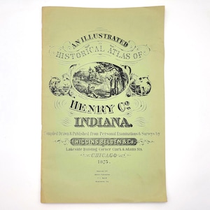 1875 Illustrierter historischer Atlas von Henry County, Indiana ~ Landkarten ~ Genealogie ~ New Castle