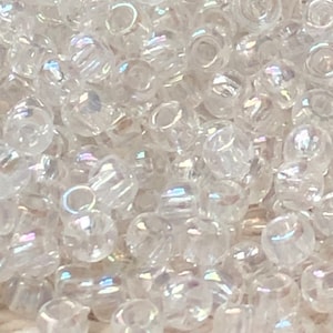 TOHO Round Seed Beads, 11/0 Transparent Rainbow Crystal (20 grams)