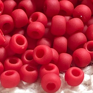 NOVO* TOHO Contas de Sementes Redondas, 11/0 Opacas - Vermelho Pimenta Fosco, (TR-11-45F), Qtd 20 gramas, Contas de Sementes de 2,2 mm