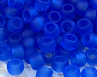 NEW* TOHO Round Seed Beads, 8/0, Transparent-Frosted Sapphire, (TR-08-942F), Qty. Approx. 20 grams, 3mm Seed Beads