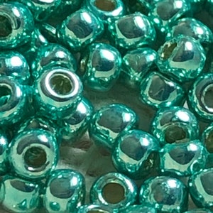 NEW* TOHO Round Seed Beads, 11/0 PermaFinish - Galvanized Green Teal, (TR-11-PF561), Qty 20 grams, 2.2mm Seed Beads
