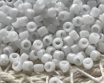 TOHO Round Seed Beads, 15/0 Opaque White, (TR-15-41), Qty. 8 grams, 1.5mm Seed Beads