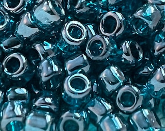 NYA* TOHO Runda Rocailles, 6/0, Transparenta - Lustered Teal, (TR-06-108BD), Antal 20 gram, 4 mm Rocailles