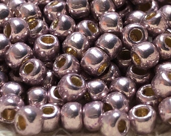 NOWOŚĆ* Koraliki TOHO okrągłe, 6/0, PermaFinish - galwanizowane liliowe, (TR-06-PF554), ilość 20 gramów, koraliki nasienne 4 mm