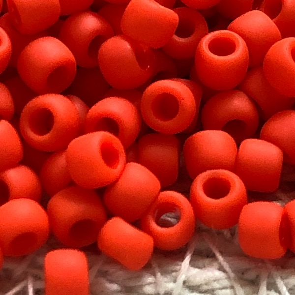 NEW* TOHO Round Seed Beads, 8/0, Opaque-Frosted Sunset Orange, (TR-08-50F), Qty 20 grams, 3mm Seed Beads