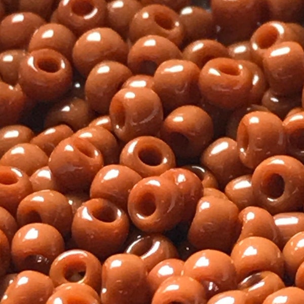 TOHO Round Seed Beads, 11/0 Opaque Terra Cotta, (TR-11-46L), Qty 20 grams, 2.2mm Seed Beads