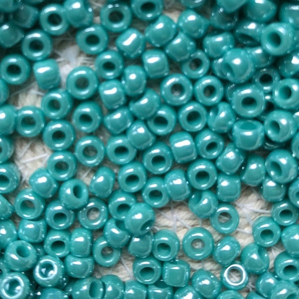 TOHO Round Seed Beads, 6/0 Opaque-Lustered Turquoise, (TR-06-132), Qty 20 grams, 4mm Seed Beads