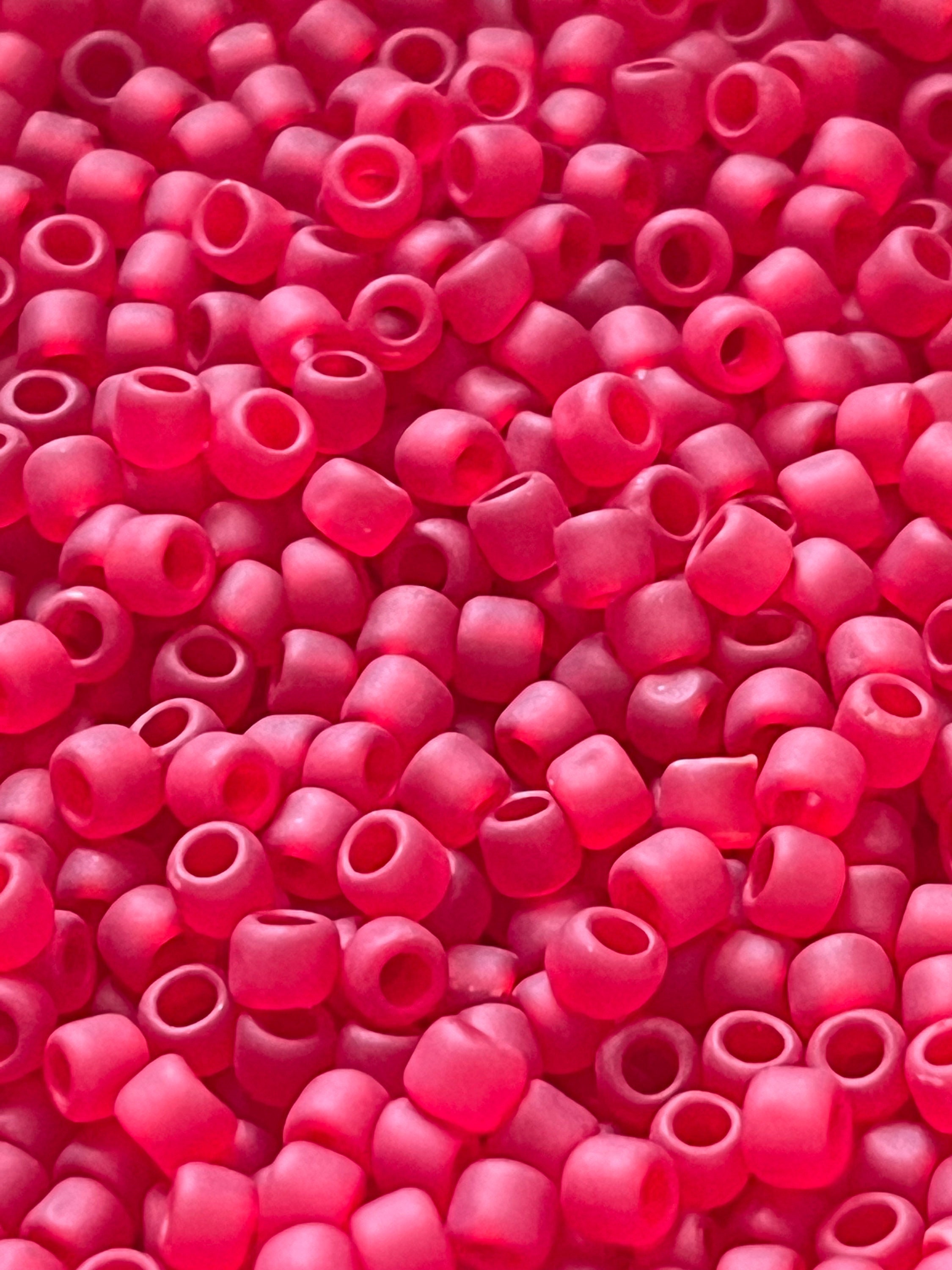NEW* TOHO Round Seed Beads, 8/0, Transparent-Frosted Ruby, (TR-08-5CF), Qty 20 grams, 3mm Seed Beads