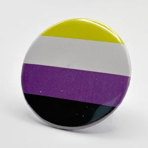 Nonbinary Flag Pride Pinback Button 1.45"