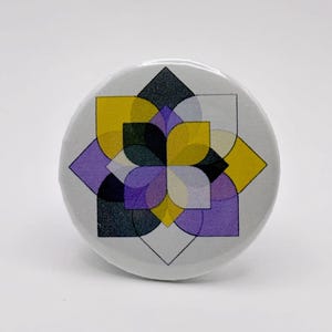 Nonbinary Pinwheel Flower Pinback Button 1.45&quot;