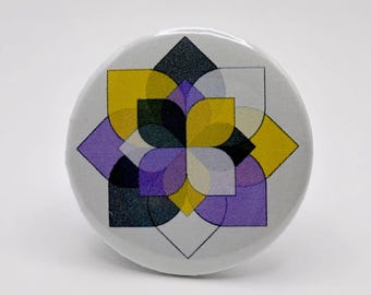 Nonbinary Pinwheel Flower Pinback Button 1.45"