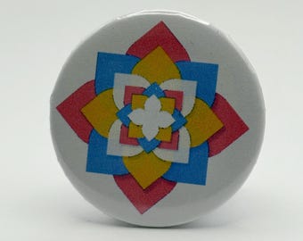 Pansexual Flower Pinback Button 1.45"