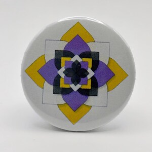 Nonbinary Flower Pinback Button 1.45&quot;