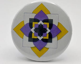Nonbinary Flower Pinback Button 1.45"