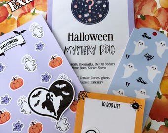 Halloween Stationery Mystery Bundle: Spooky Die-Cut Stickers, Sticker Sheets, Bookmarks, Memo Notes. Grab Bag