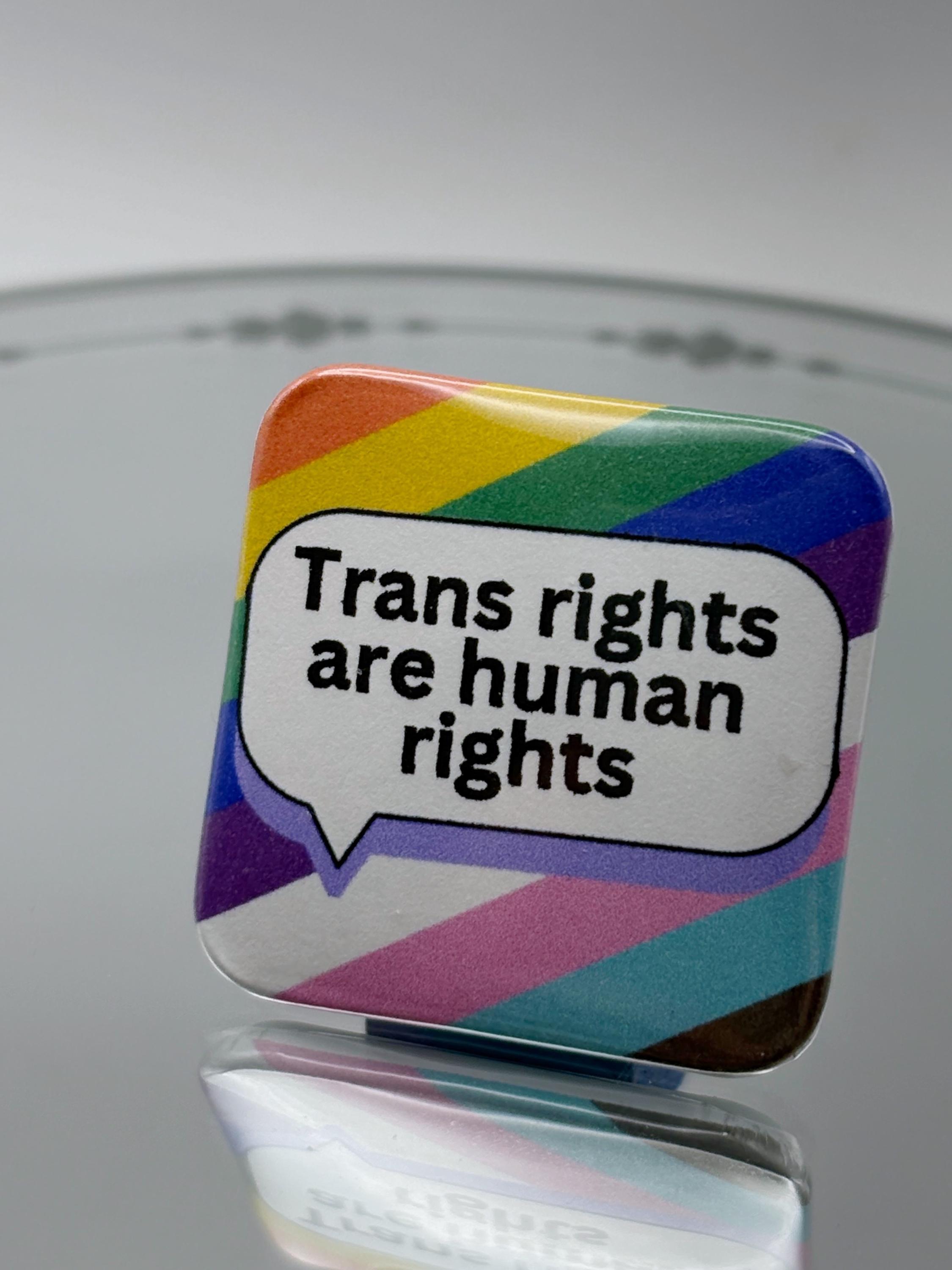 Human Rights Square Trans Rights Are Human Rights Square Pin Back Button Badge - Etsy