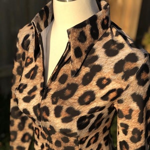Friend or Faux Leopard Tan Black Western Rodeo Stretch Show Shirt Rail Jacket Horsemanship Youth Girls 4-10 Women XS S M L XL 2X 3X plus