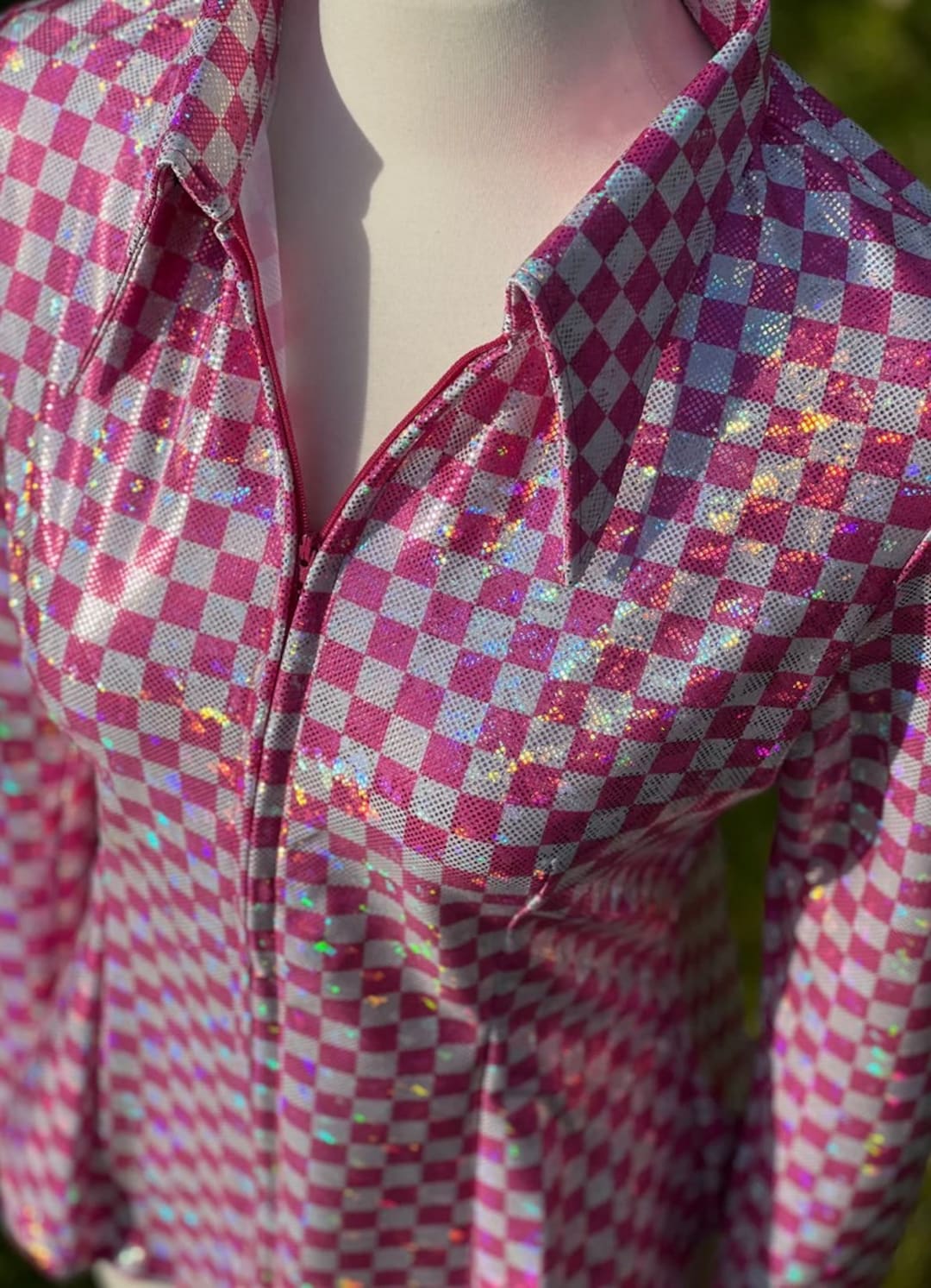 Pink Show Riding Jacket Reality Check (pink/silver) Western Rodeo Stretch Show Shirt Rail ...