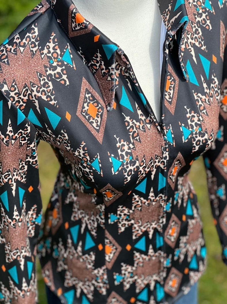 Bronze & Boujee Western Rodeo Stretch Show Shirt Rail Jacket Horsemanship Youth Girls 4-10 Women XS S M L XL 2X 3X plus
