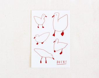 Ducks - Sticker Sheet (5 stickers)