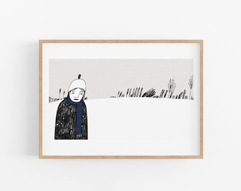 A Snowy Walk - Print