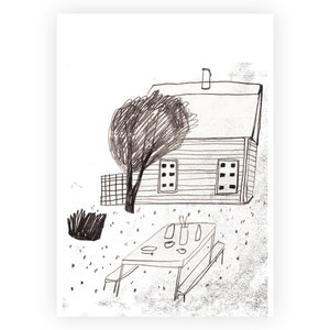 Maison avec jardin - Carte postale