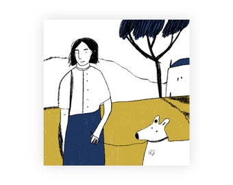 Walking the Dog - Big Postcard/Small Print