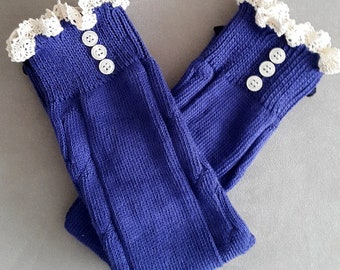 leg warmers bacak mor çorap,  button ve  dantel , Triko, çizme çorap, bacak çorap. Yoga hızlı