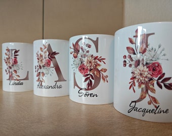 Personalisierte Tasse mit Monogramm und Namen