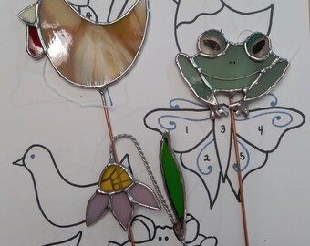 Decorative House Plant Stake Stained Glass Patterns