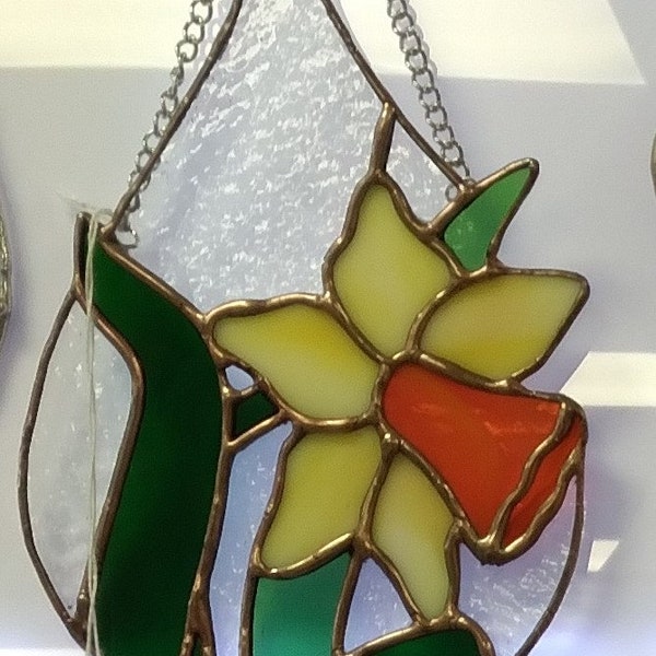 Teardrop Daffodil Stained Glass Pattern