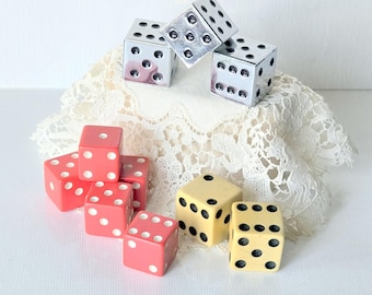 10 Vintage Bakelite, Metal Dice Lot Tabletop Gaming Roleplay Dice Set Tabletop Board Game 16mm 19 mm Cinnabar Dice Game Dice Gambling Craps